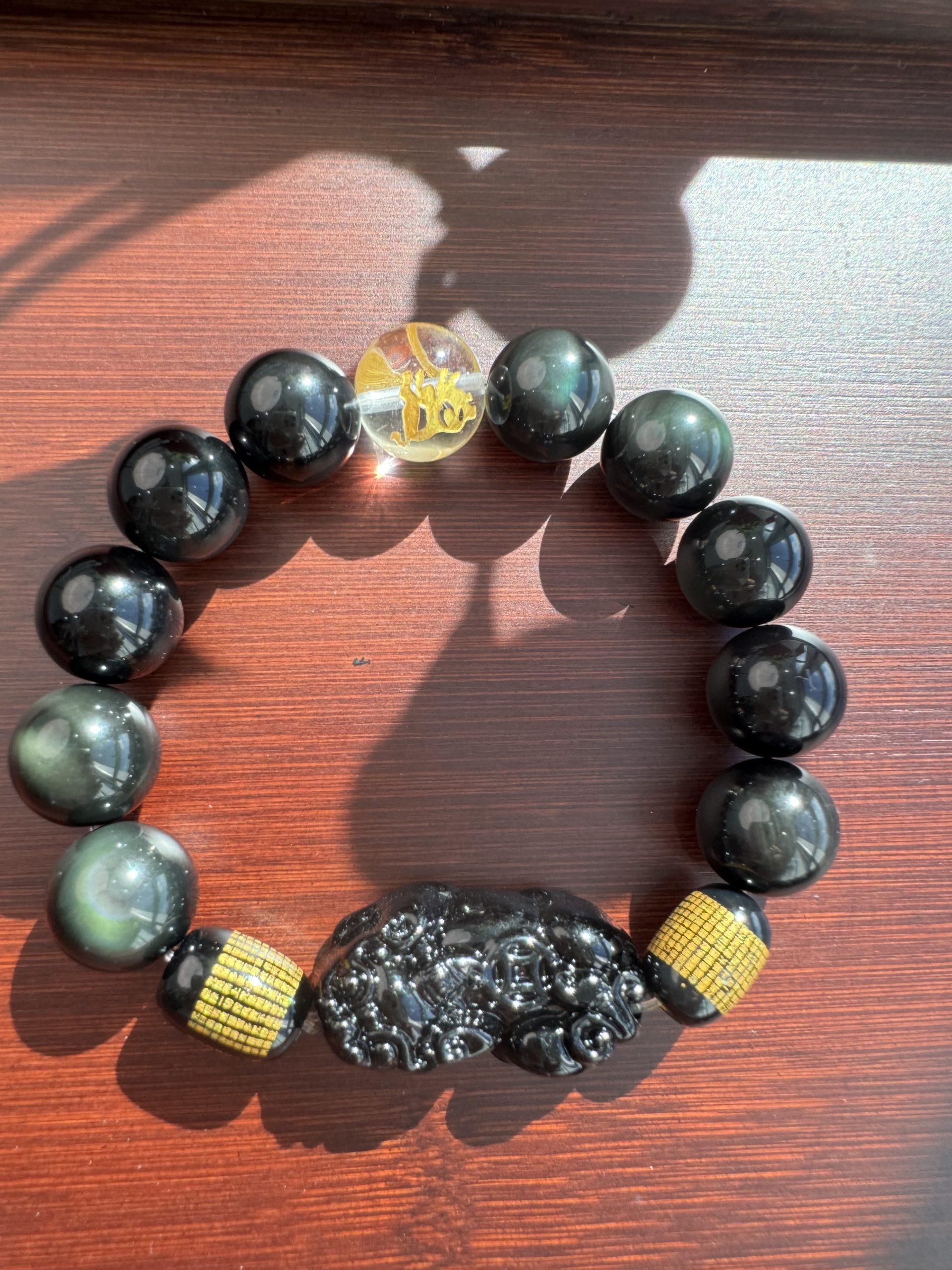 Mystic Water Zen Wealth · Pi Xiu Luck-Attracting - Men's Exclusive Water-Themed Buddhist Bracelet - Image 4
