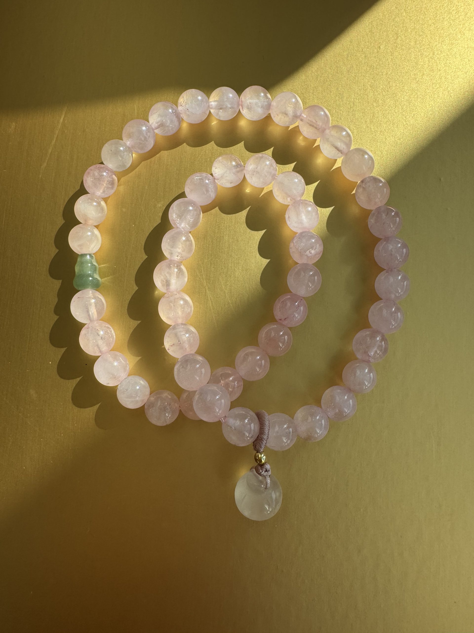 Exclusive for Fire Element Favored Individuals | Dual-Loop Pink Quartz Blessing & Wisdom Bracele