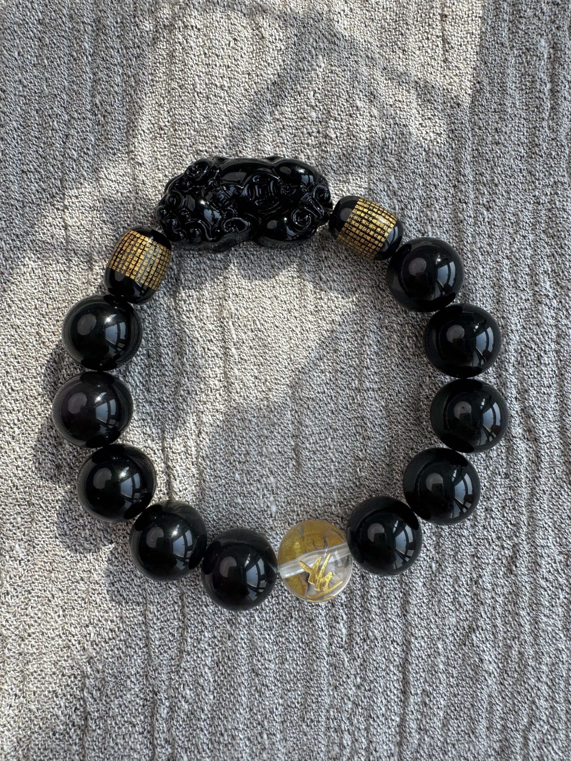 Mystic Water Zen Wealth · Pi Xiu Luck-Attracting - Men's Exclusive Water-Themed Buddhist Bracelet - Image 2